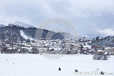 View of Bakuriani, winter resort in Georgia Stock Photo