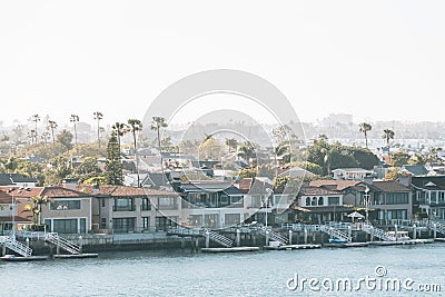 View of Balboa Island from Lookout Point in Corona del Mar, Newport Beach, California Stock Photo