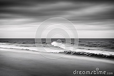 The view of the Baltic Sea Coast has one breakwater. Stock Photo