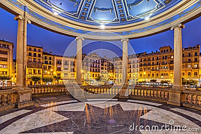 View from bandstand on Plaza del Castillo in Pamplona Stock Photo