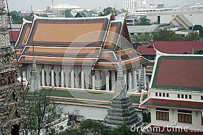a view from the bangkog, fascinating temples Stock Photo