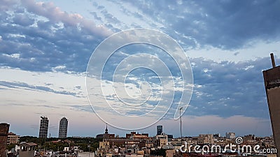 View of Barcelona sunset Stock Photo