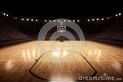 View of basketball court AI generated Stock Photo