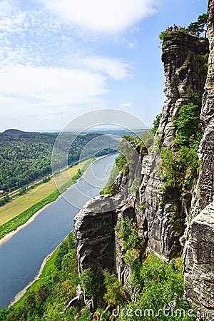 View from the Bastei on the river Elbe, Germany Stock Photo