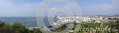 View of bay and city Pattaya, Thailand Stock Photo