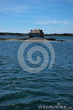 View of the bay of the Etel river Ria d`Etel Brittany, France Stock Photo