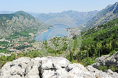 View at the bay of Kotor Editorial Stock Photo