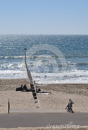 Easter On the Beach by Bournemouth Pier Editorial Stock Photo