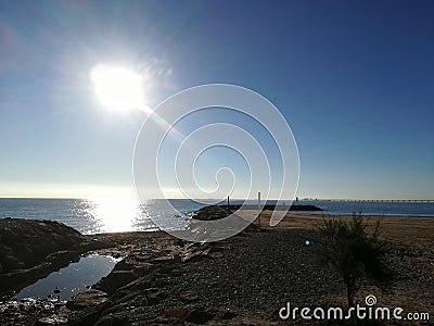 Dawning beach Stock Photo