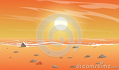 View of the beach Vector Illustration