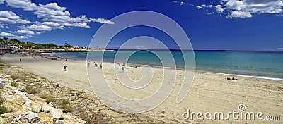 The view of a beach in Tarragona in Spain Editorial Stock Photo