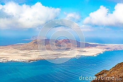 View on beautiful island Graciosa near Lanzarote, Stock Photo