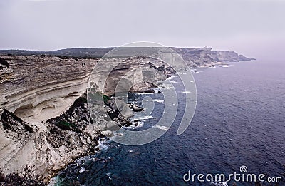 View of the beautiful landscape of southern Algarve in Sagres Stock Photo