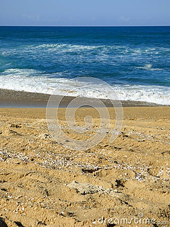 View of the beautiful Mocambique beach on a sunny day - Florianopolis, Brazil Stock Photo