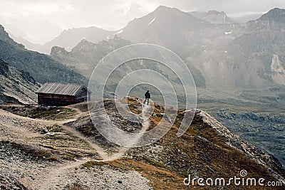 View of beautiful moody landscape in the Alps. Stock Photo