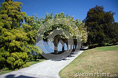 View of beautiful park of Villa Melzi Stock Photo