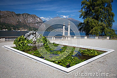 View of beautiful park of Villa Melzi Stock Photo