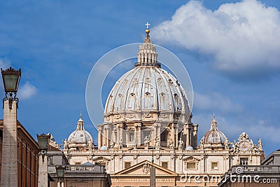 Saint Peter Dome in Rome Editorial Stock Photo