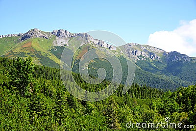 View of the Belianske Tatry Mountains Stock Photo