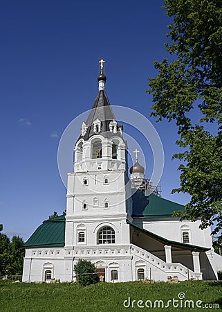The bell tower of the Intercession Church of the 16th century in Alexandrovskaya Sloboda in Alexandrov, Russia Stock Photo