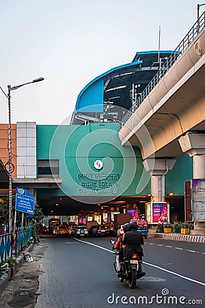 A view of Bengal Chemical metro station of Kolkata East West Metro system in Kolkata on 18th January 2020 Editorial Stock Photo