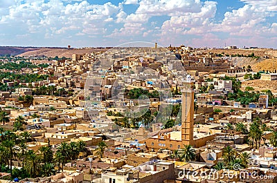 View of Beni Isguen, a city in the Mzab Valley. UNESCO world heritage in Algeria Stock Photo