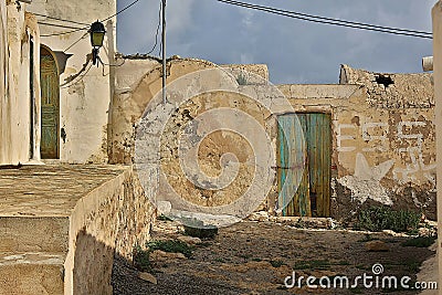 View of a Berber Village, Tunisia Stock Photo