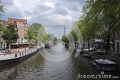 View From The Berensluis Bridge At Amsterdam The Netherlands 5-8-2021 Editorial Stock Photo