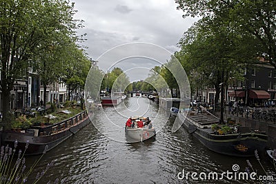 View From The Berensluis Bridge At Amsterdam The Netherlands 16-8-2021 Editorial Stock Photo