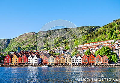 View of Bergen, Norway during the day Stock Photo