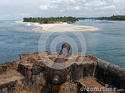 View of a Betul beach from Betul Fort and Cannon Stock Photo