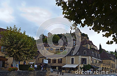 View of Beynac-et-Cazenac Dordogne southwest France Editorial Stock Photo