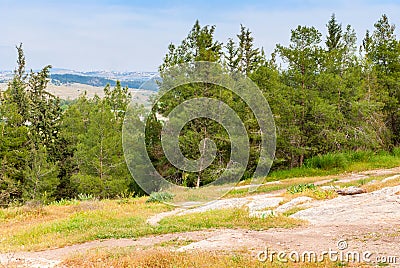 View on biblical landscape Hadid. Stock Photo