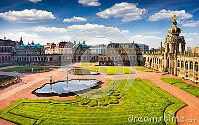 View from bierd& x27;s eye of famous Zwinger palace & x28;Der Dresdner Zwi Stock Photo