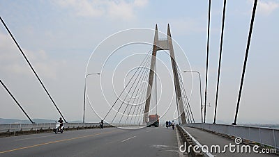 View of the Binh bridge in Haiphong, Vietnam Editorial Stock Photo