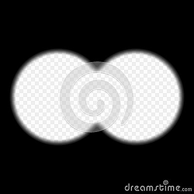The view from the binoculars. Vector element isolated on a transparent background. Framework for military. Vector Illustration