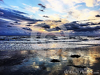 A view of Blackpool Pleasure beach in the evening Stock Photo