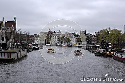 View From The Blauwbrug Bridge At Amsterdam The Netherlands 21-4-2024 Editorial Stock Photo