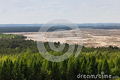 View on the Bledowska Desert from Czubatka Hill in Klucze Polan Stock Photo