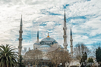 View of Blue Mosque or Sultanahmet Mosque in Istanbul, Turkey Stock Photo