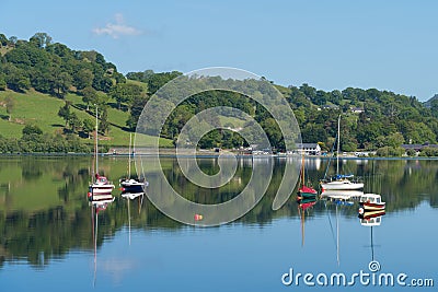 View of boats on Bala Lake in Gwynedd, Wales on May 26, 2023 Editorial Stock Photo