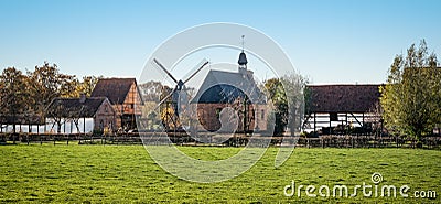 View of Bokrijk`s recreated Hesbaye village in Belgium. Stock Photo