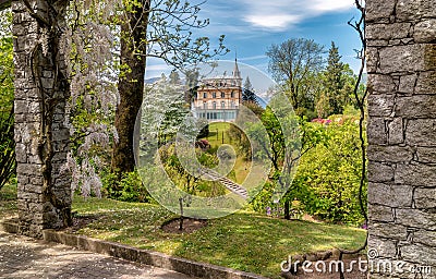 View of Botanical Gardens of Villa Taranto, located on the shore of Lake Maggiore in Pallanza, Italy. Stock Photo