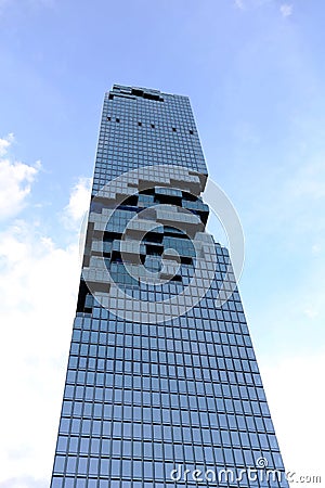 View from the bottom of Mahanakhon building. Stock Photo