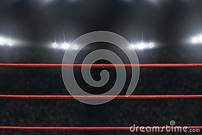 View of boxing ring rope Stock Photo