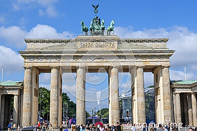 View at Brandenburg gate on Berlin on Germany Editorial Stock Photo