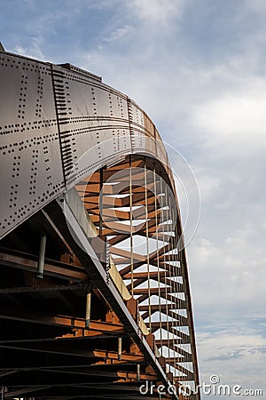 View of bridge on blue sky background. The Thaddeus Kosciusko Bridge in Albany NY. Stock Photo