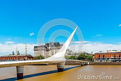View of the bridge in Buenos Aires, Argentina. Copy space for text Editorial Stock Photo