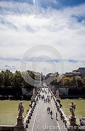 View of bridge from Castle of Angels Stock Photo