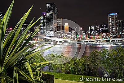 View of Brisbane City from Southbank Parklands, Brisbane Editorial Stock Photo